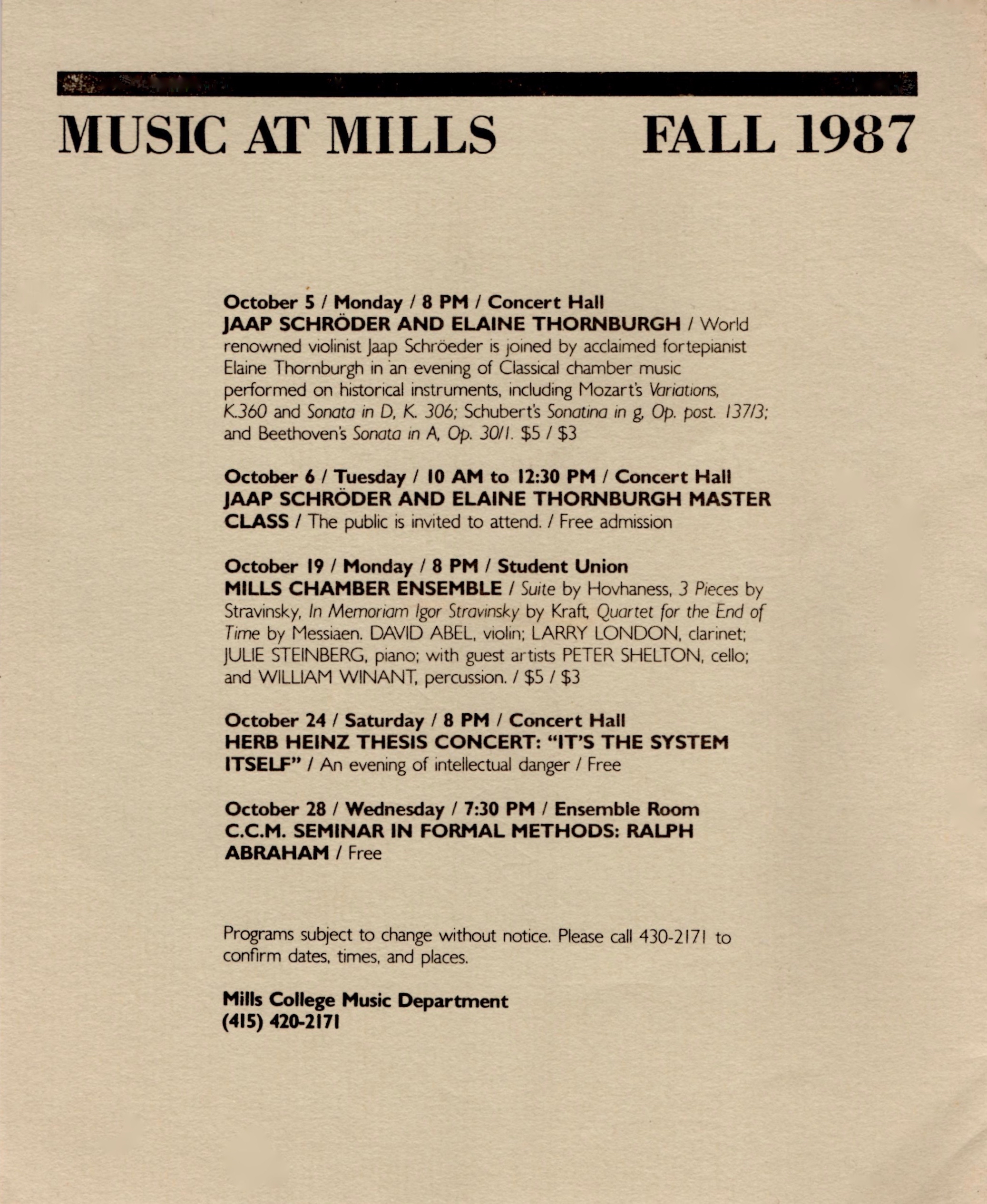 Mills College Oct.1,1987-Back